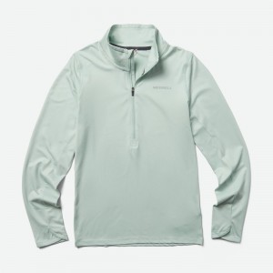 Merrell BetaTherm 1/4 Zip Kapucnis Pulóver Női Menta | ME0585-HU