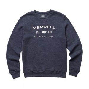 Merrell Crewneck Pullover T-Shirts Férfi Sötétkék | ME0078-HU