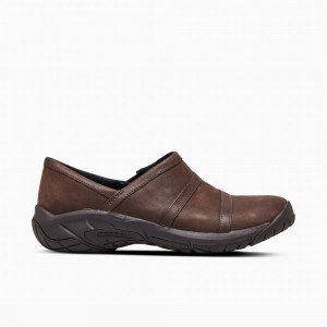 Merrell Encore Moc 4 Leather Slip On Női Kávé | ME0963-HU