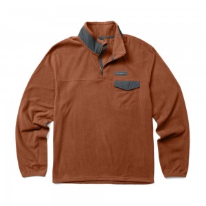 Merrell Flux Lightweight 1/4 Zip Kapucnis Pulóver Férfi Kávé | ME0011-HU