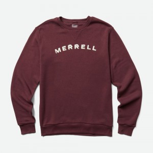 Merrell Ice Fleece Crew T-Shirts Férfi Bordó | ME0080-HU