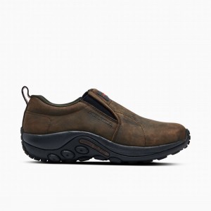 Merrell Jungle Moc Leather SR Slip On Női Kávé | ME0984-HU