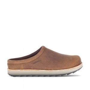 Merrell Juno Clog Leather Cipő Férfi Kávé | ME0236-HU