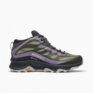 Merrell Moab Speed Mid GORE-TEX® Sportcipő Női Olivazöld | ME1048-HU