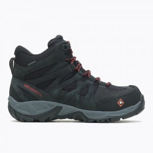 Merrell Siren Mid Alloy Toe Waterproof Vízálló Bakancs Női Fekete | ME1075-HU