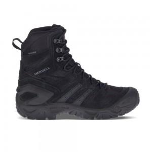 Merrell Strongfield Tactical 8" Waterproof Vízálló Bakancs Női Fekete | ME1082-HU