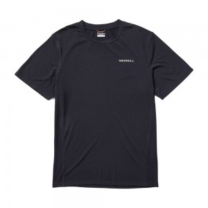 Merrell Tencel™ Short Sleeve T-Shirts Férfi Fekete | ME0109-HU