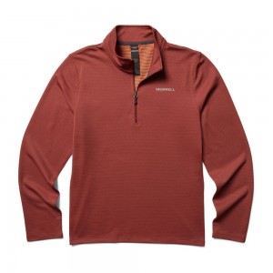 Merrell Terrain Geotex 1/4 Zip Kapucnis Pulóver Férfi Bordó | ME0028-HU