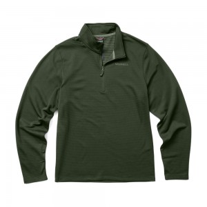 Merrell Terrain Geotex 1/4 Zip Kapucnis Pulóver Férfi Zöld | ME0030-HU