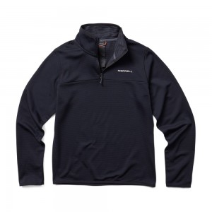 Merrell Terrain Geotex 1/4 Zip Kapucnis Pulóver Női Fekete | ME0623-HU