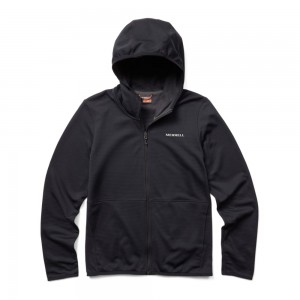 Merrell Terrain Geotex Full Zip Kapucnis Pulóver Női Fekete | ME0628-HU