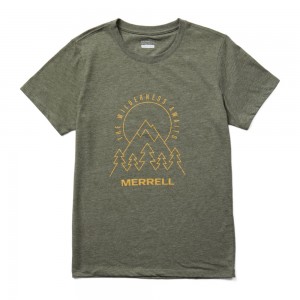 Merrell The Wilderness Awaits T-Shirts Női Olivazöld | ME0695-HU