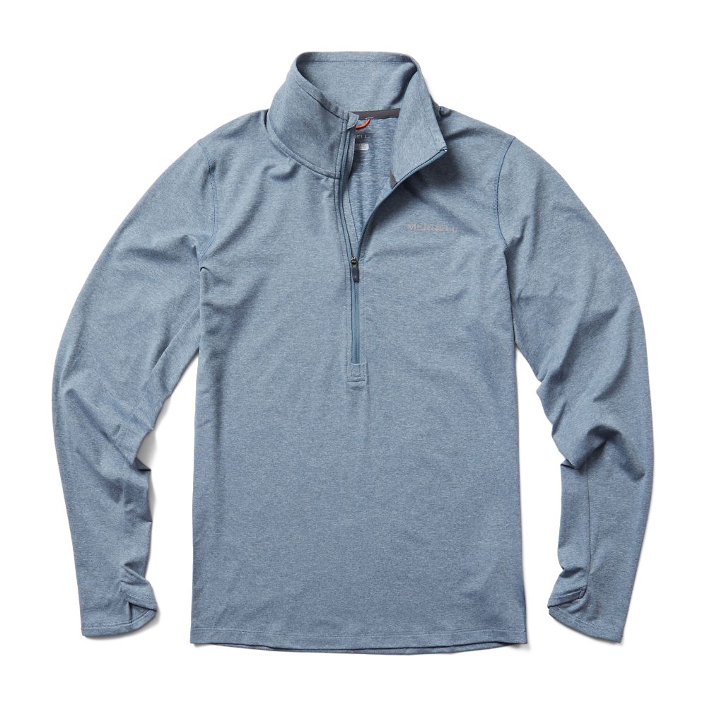 Merrell BetaTherm 1/4 Zip Kapucnis Pulóver Női Sötétkék | ME0586-HU