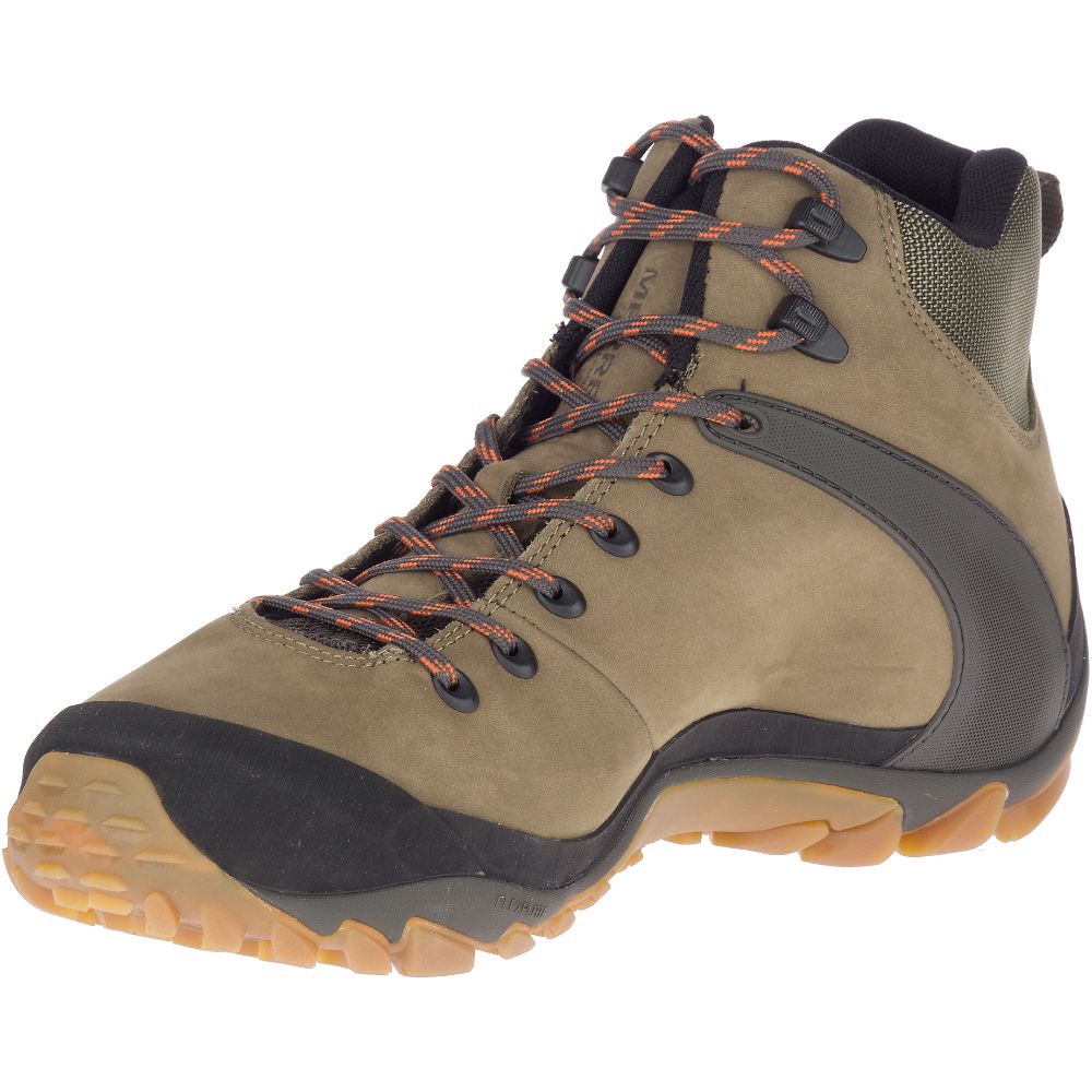 Merrell Chameleon 8 Leather Mid Waterproof Vízálló Bakancs Férfi Barna | ME0463-HU