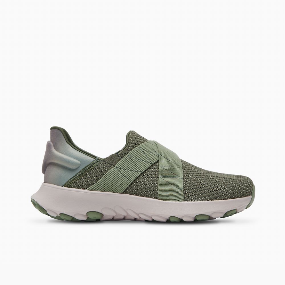 Merrell Cloud Cross Knit Slip On Női Olivazöld | ME0931-HU