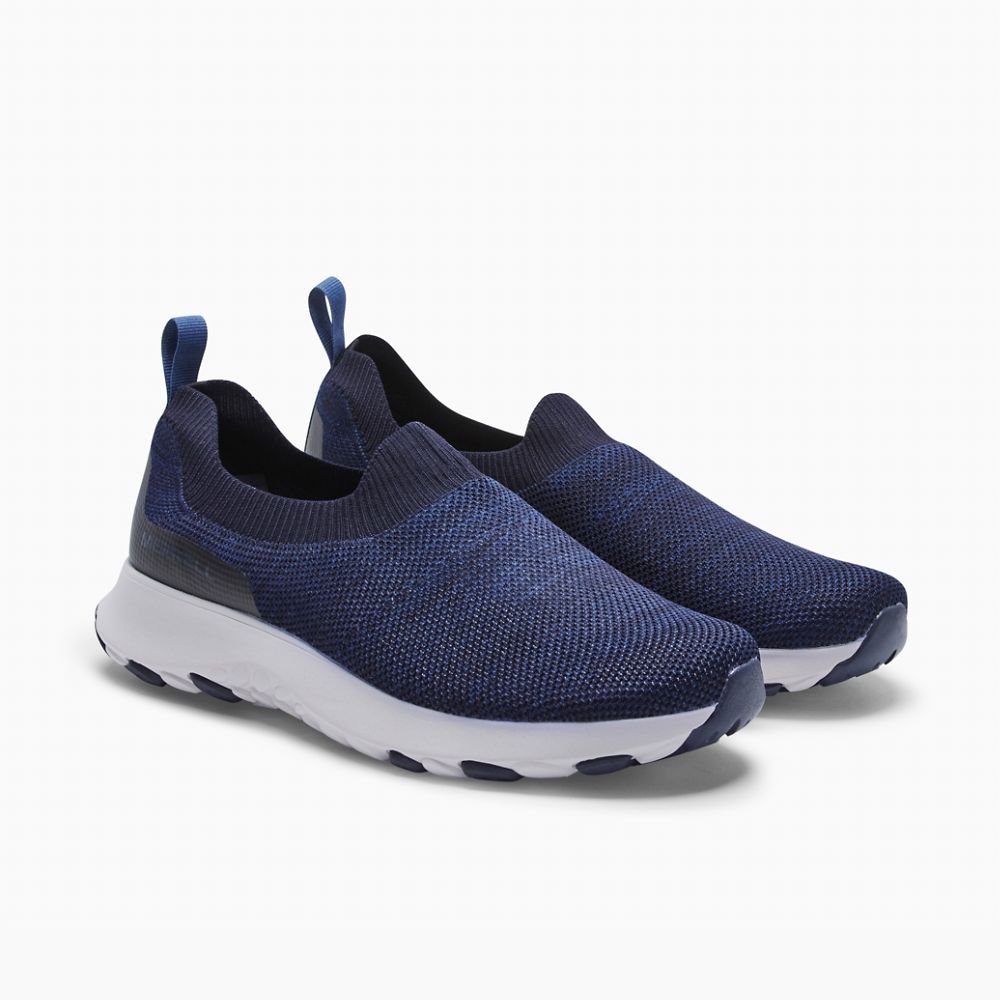 Merrell Cloud Moc Knit Cipő Férfi Kék | ME0187-HU