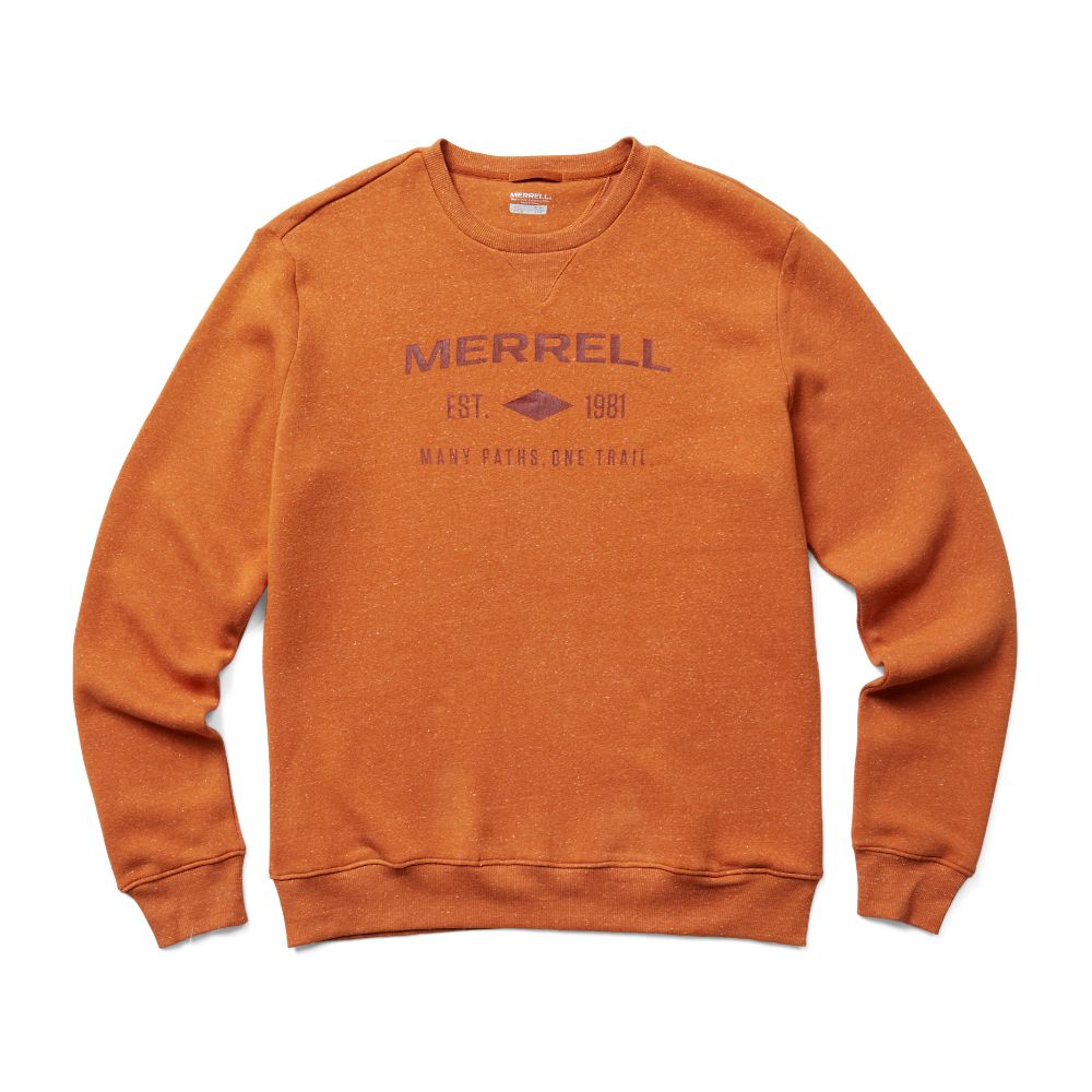 Merrell Crewneck Pullover T-Shirts Férfi Narancssárga | ME0077-HU