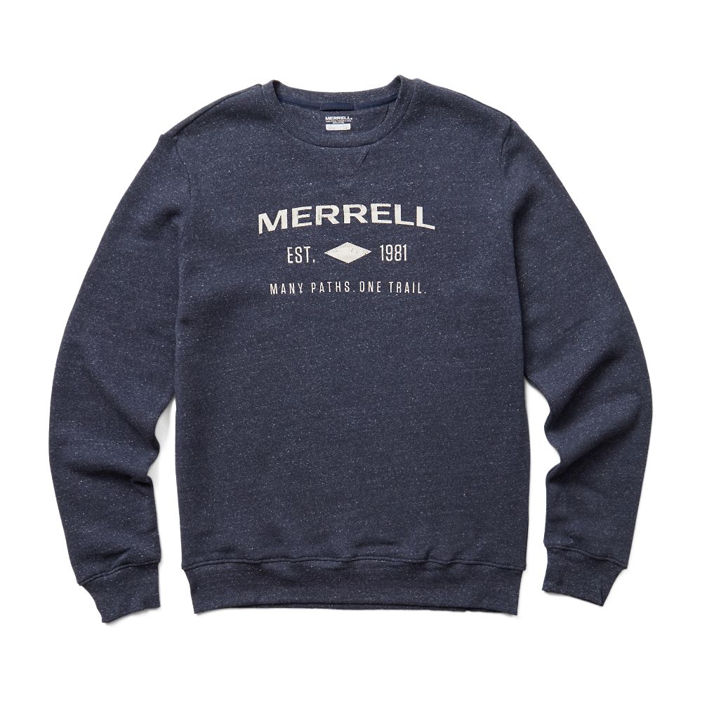 Merrell Crewneck Pullover T-Shirts Férfi Sötétkék | ME0078-HU