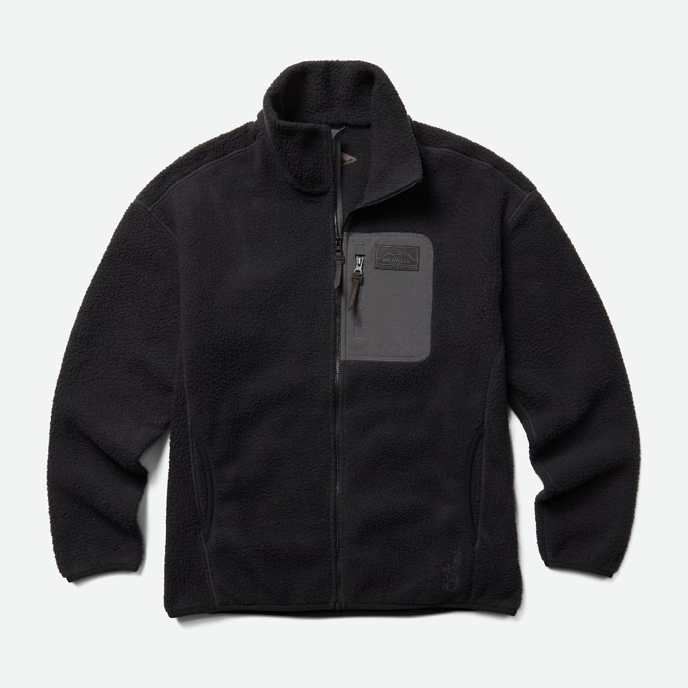 Merrell Fleece Full Zip Kapucnis Pulóver Női Fekete | ME0591-HU