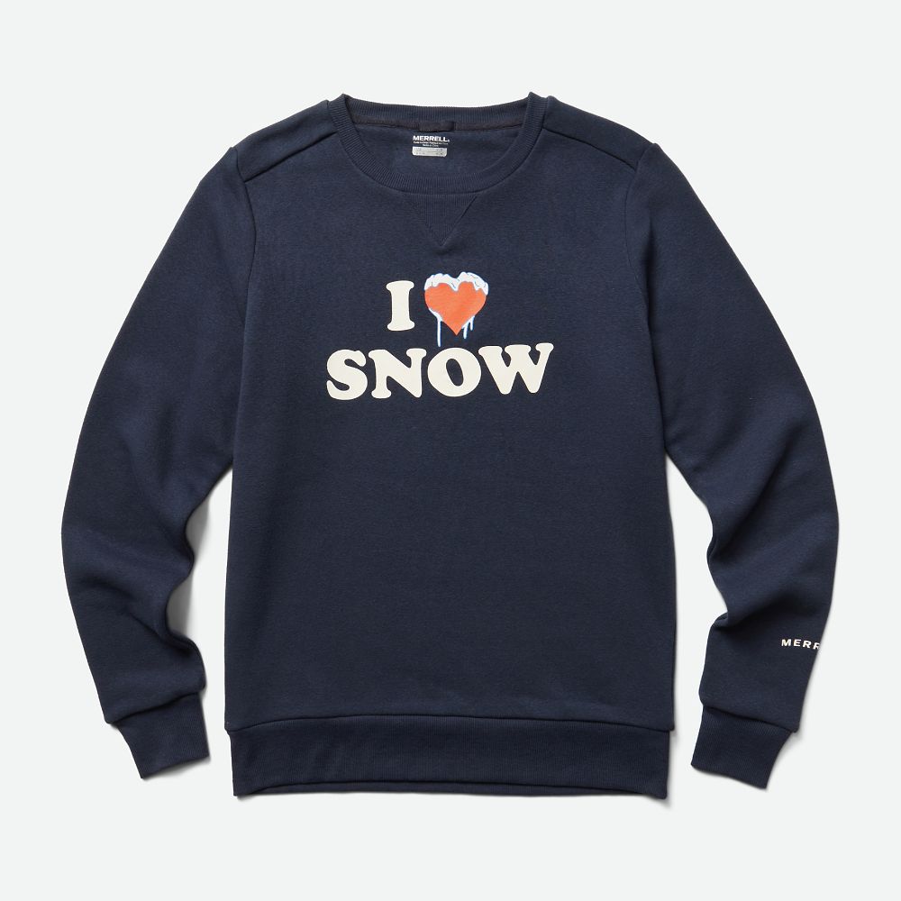 Merrell Heart Snow Fleece Crew Kapucnis Pulóver Női Sötétkék | ME0595-HU