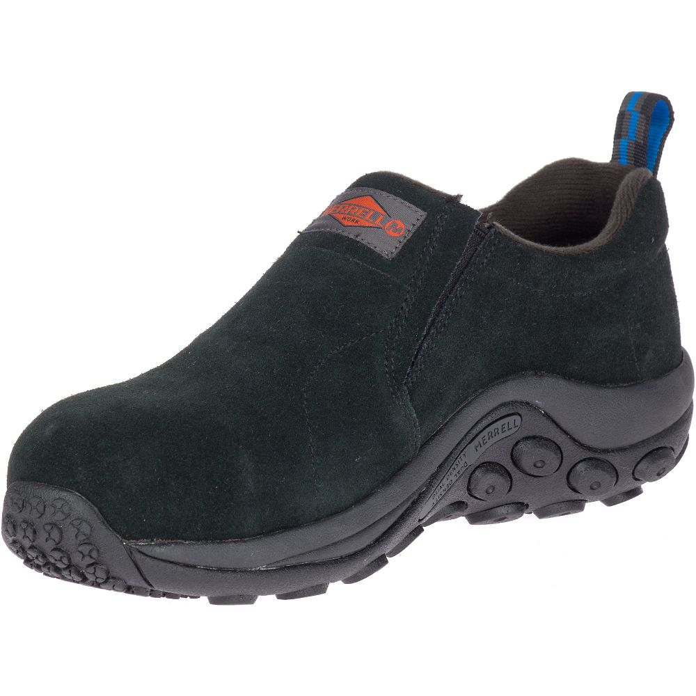 Merrell Jungle Moc Alloy Toe Wide Width Munkacipő Férfi Fekete | ME0568-HU