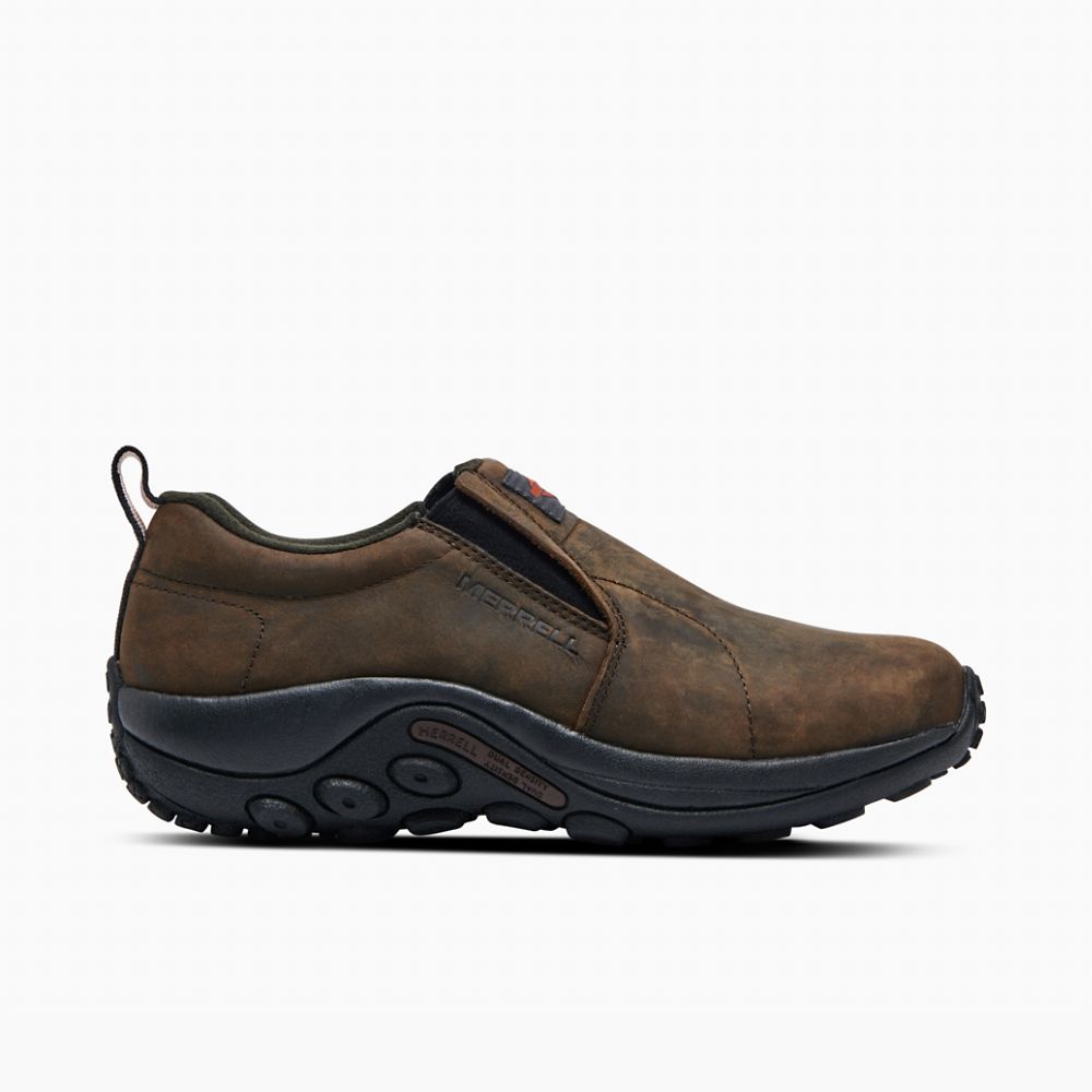 Merrell Jungle Moc Leather SR Slip On Női Kávé | ME0984-HU