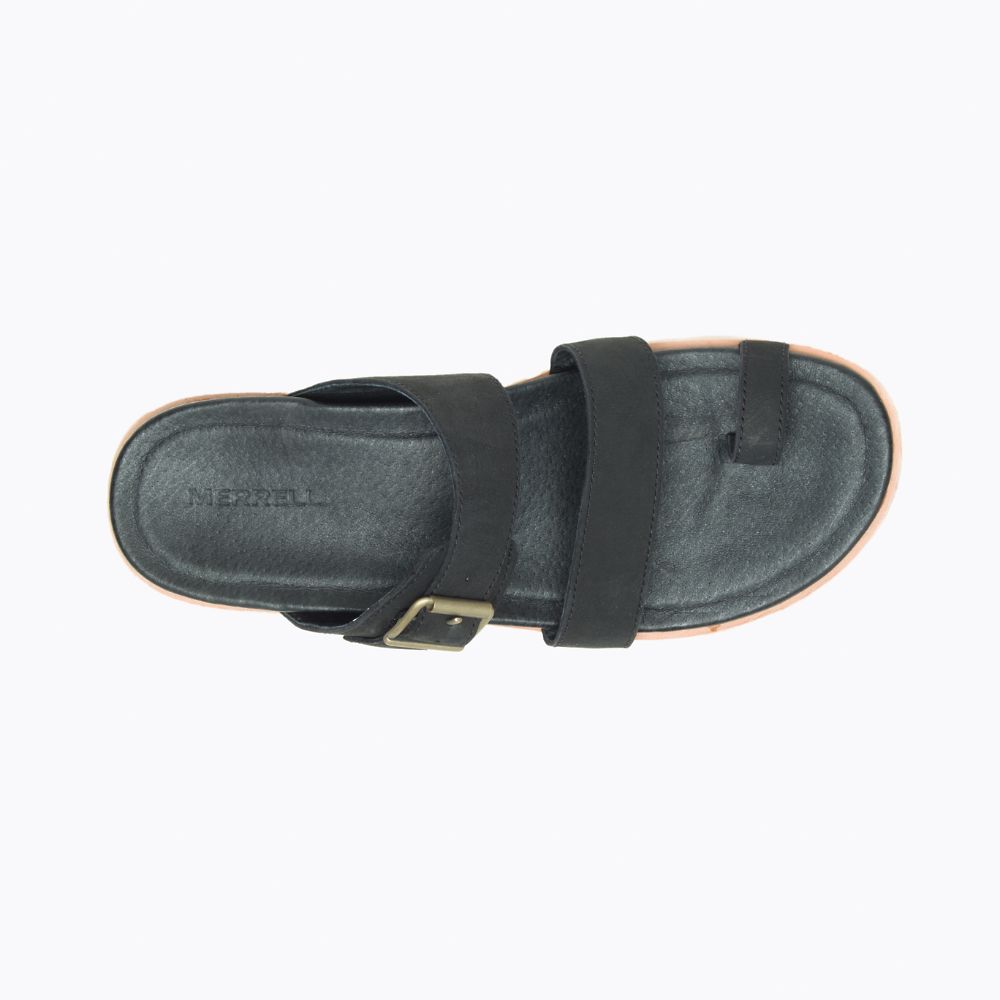 Merrell Juno Buckle Slide Szandál Női Fekete | ME0762-HU