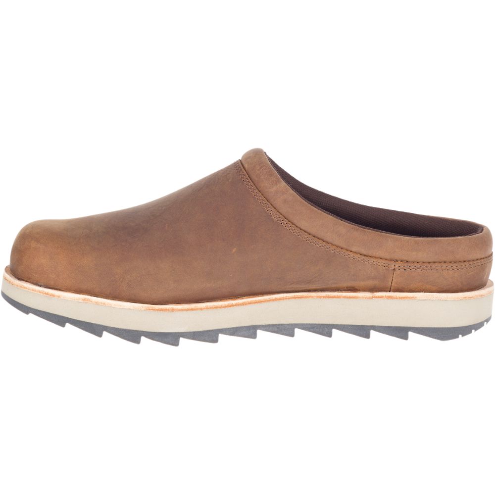 Merrell Juno Clog Leather Cipő Férfi Kávé | ME0236-HU