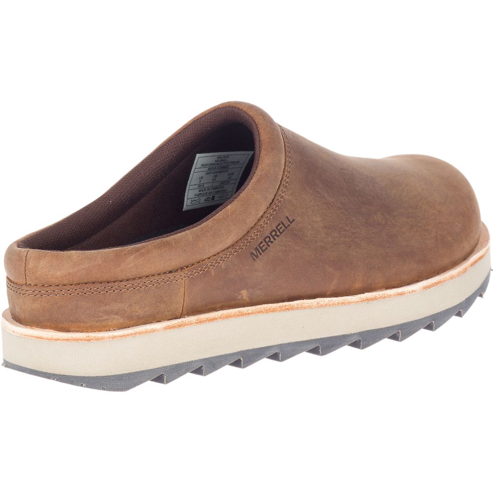 Merrell Juno Clog Leather Cipő Férfi Kávé | ME0236-HU