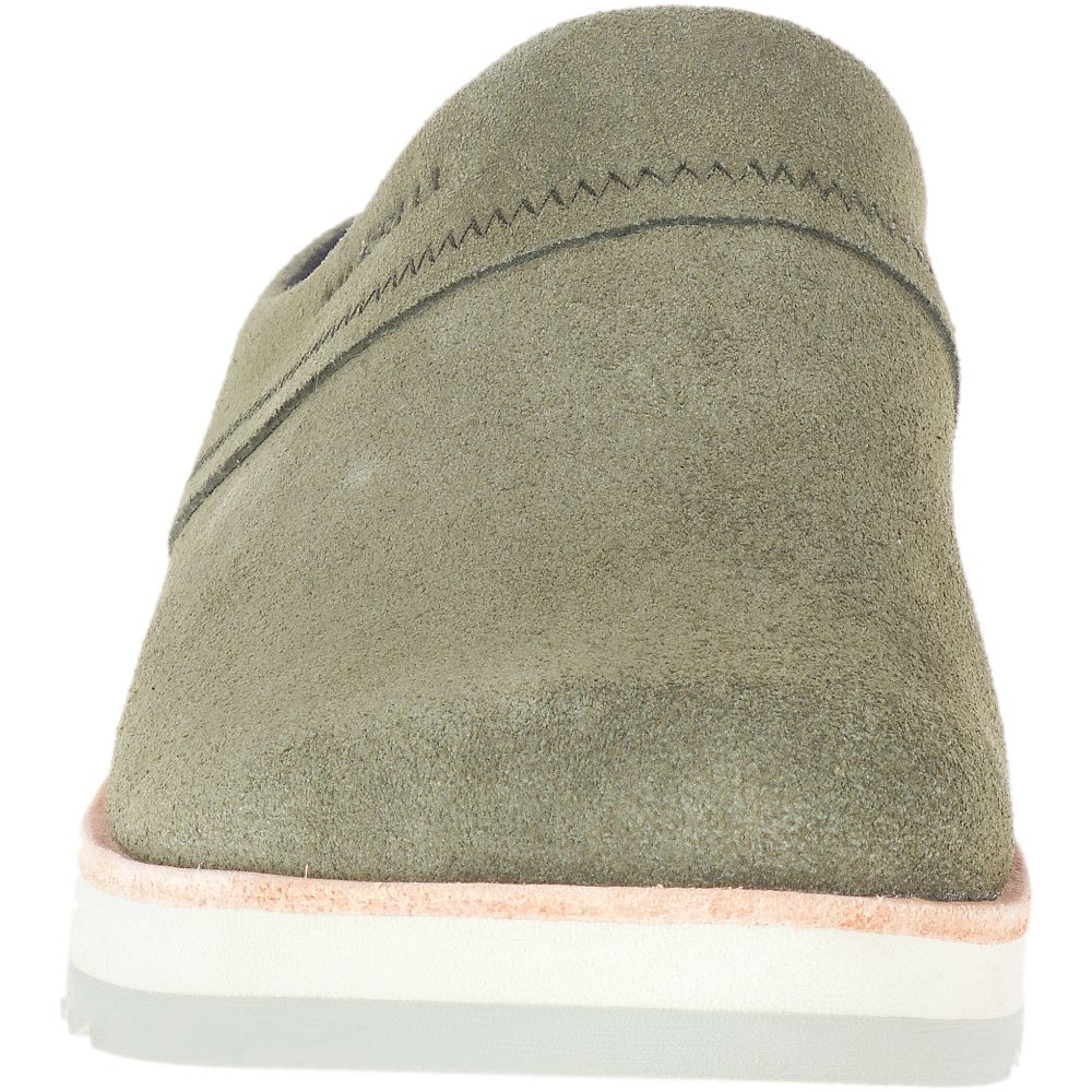 Merrell Juno Clog Suede Slip On Női Olivazöld | ME0992-HU