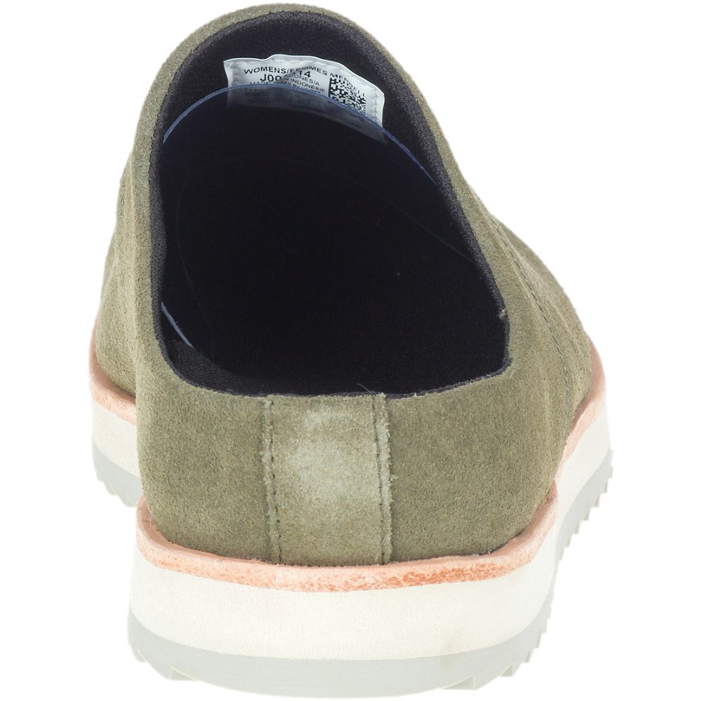 Merrell Juno Clog Suede Slip On Női Olivazöld | ME0992-HU