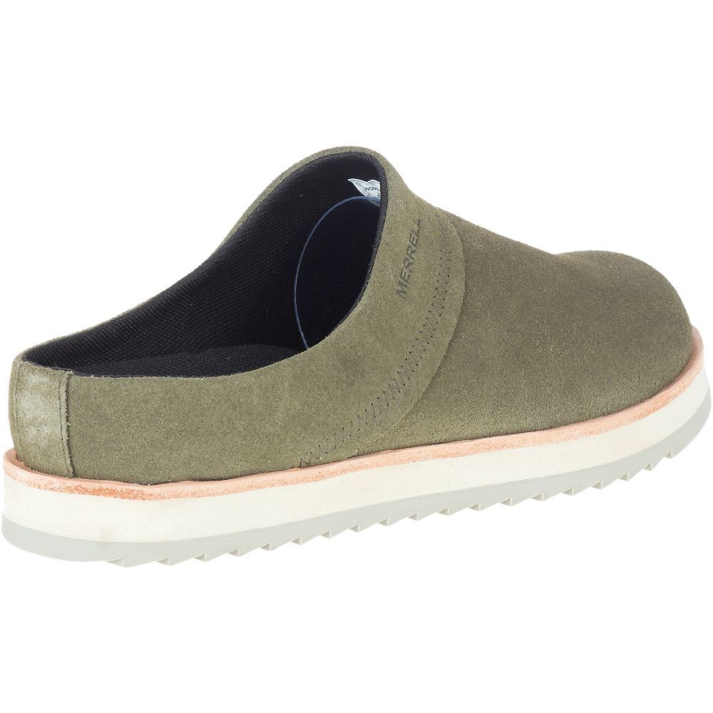 Merrell Juno Clog Suede Slip On Női Olivazöld | ME0992-HU