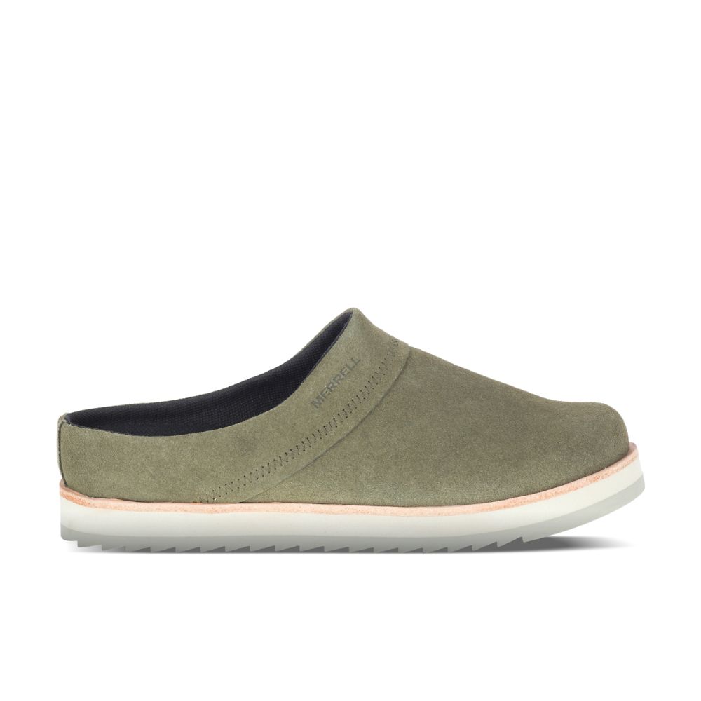 Merrell Juno Clog Suede Slip On Női Olivazöld | ME0992-HU