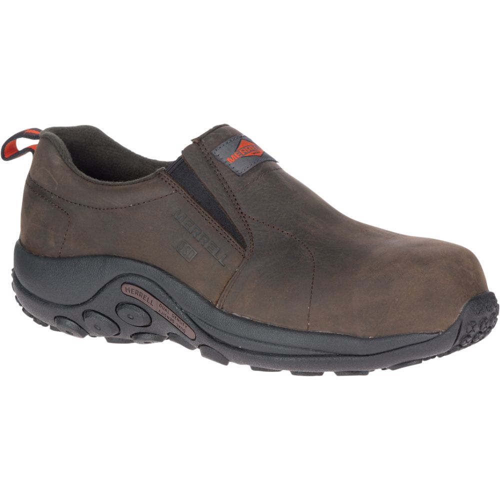 Merrell Leather Comp Toe Munkacipő Férfi Kávé | ME0573-HU