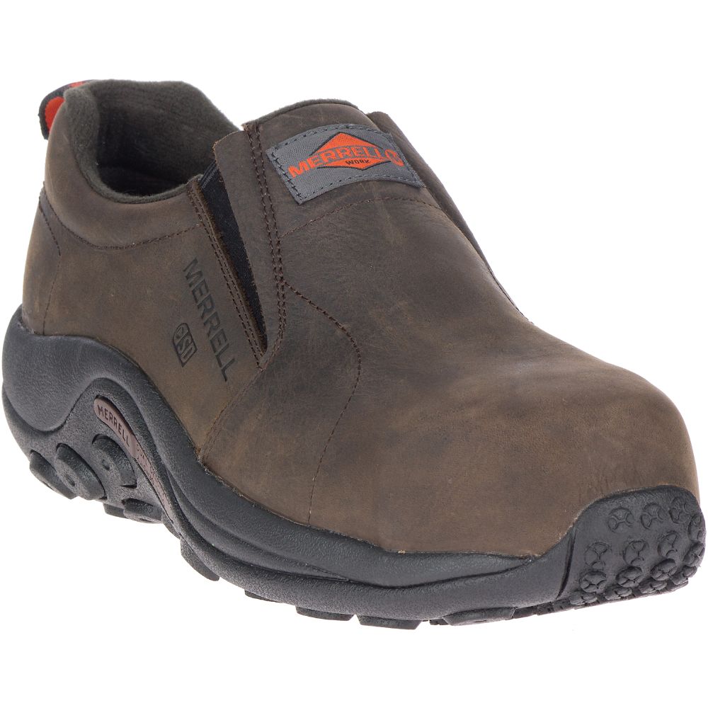 Merrell Leather Comp Toe Munkacipő Férfi Kávé | ME0573-HU