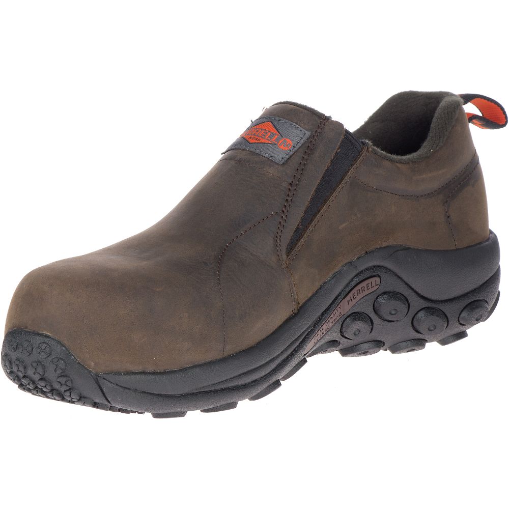 Merrell Leather Comp Toe Munkacipő Férfi Kávé | ME0573-HU