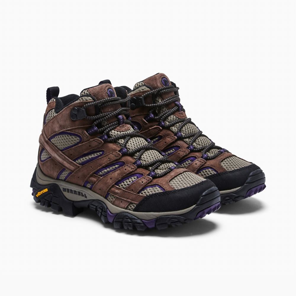 Merrell Moab 2 Mid Csizma Női Kávé | ME0718-HU