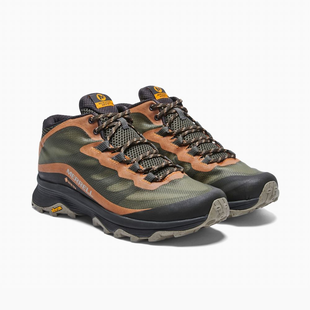 Merrell Moab Speed Mid GORE-TEX® Cipő Férfi Olivazöld | ME0289-HU