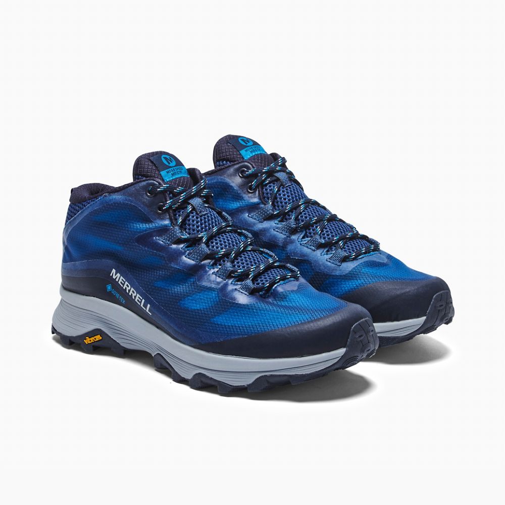 Merrell Moab Speed Mid GORE-TEX® Cipő Férfi Sötétkék | ME0291-HU