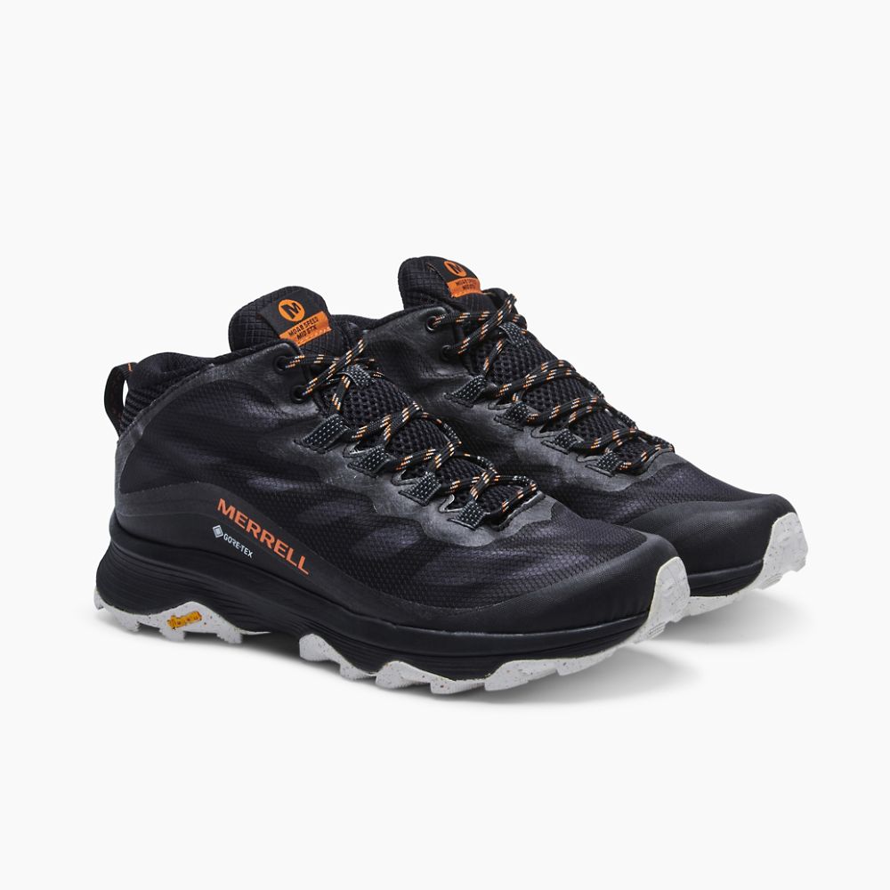 Merrell Moab Speed Mid GORE-TEX® Cipő Férfi Fekete | ME0293-HU