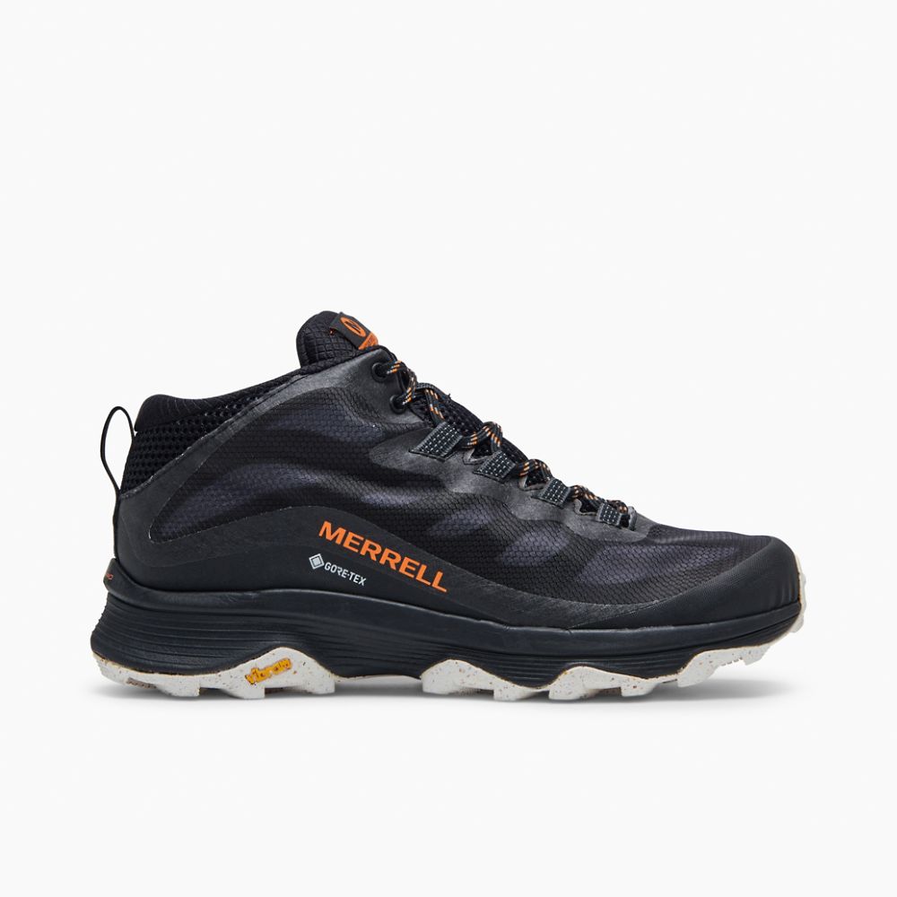 Merrell Moab Speed Mid GORE-TEX® Cipő Férfi Fekete | ME0293-HU