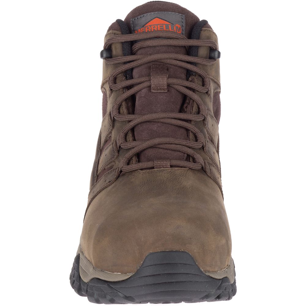 Merrell Moab Vertex Mid Leather Wide Width Waterproof Vízálló Bakancs Férfi Kávé | ME0497-HU