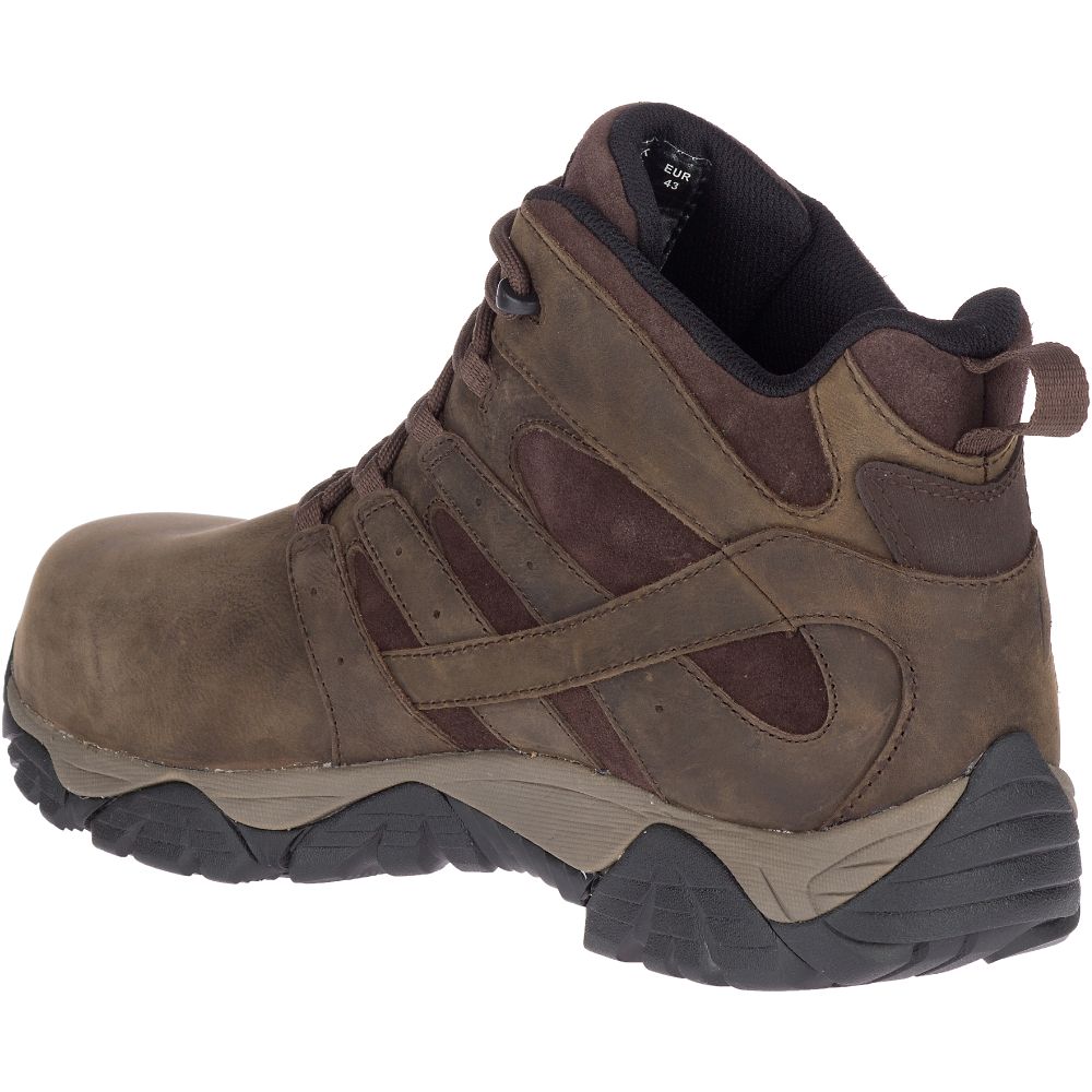 Merrell Moab Vertex Mid Leather Wide Width Waterproof Vízálló Bakancs Férfi Kávé | ME0497-HU