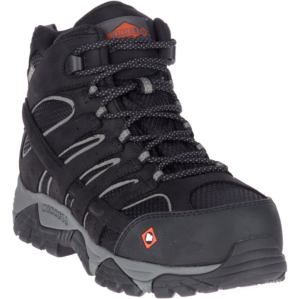 Merrell Moab Vertex Mid Wide Width Waterproof Vízálló Bakancs Férfi Fekete | ME0501-HU