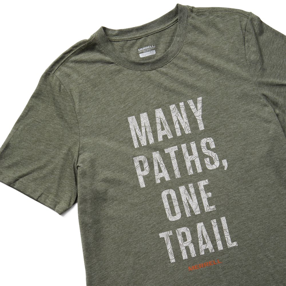 Merrell One Trail Topo T-Shirts Férfi Olivazöld | ME0091-HU