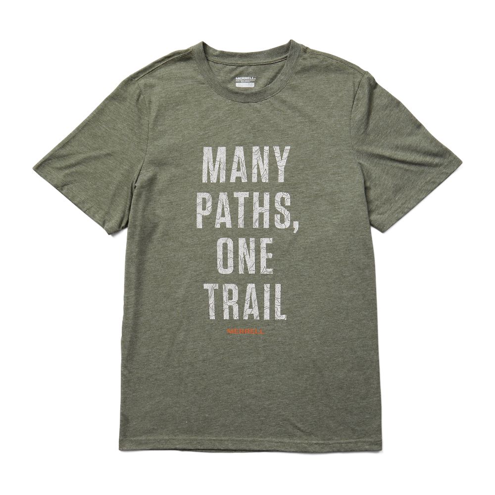 Merrell One Trail Topo T-Shirts Férfi Olivazöld | ME0091-HU