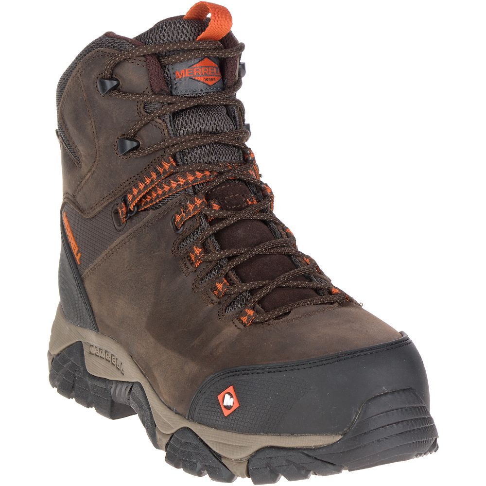 Merrell Phaserbound Mid Wide Width Waterproof Vízálló Bakancs Férfi Kávé | ME0509-HU