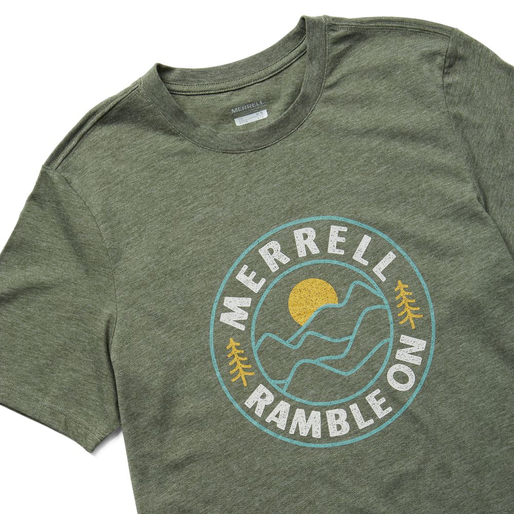 Merrell Ramble On T-Shirts Férfi Olivazöld | ME0092-HU