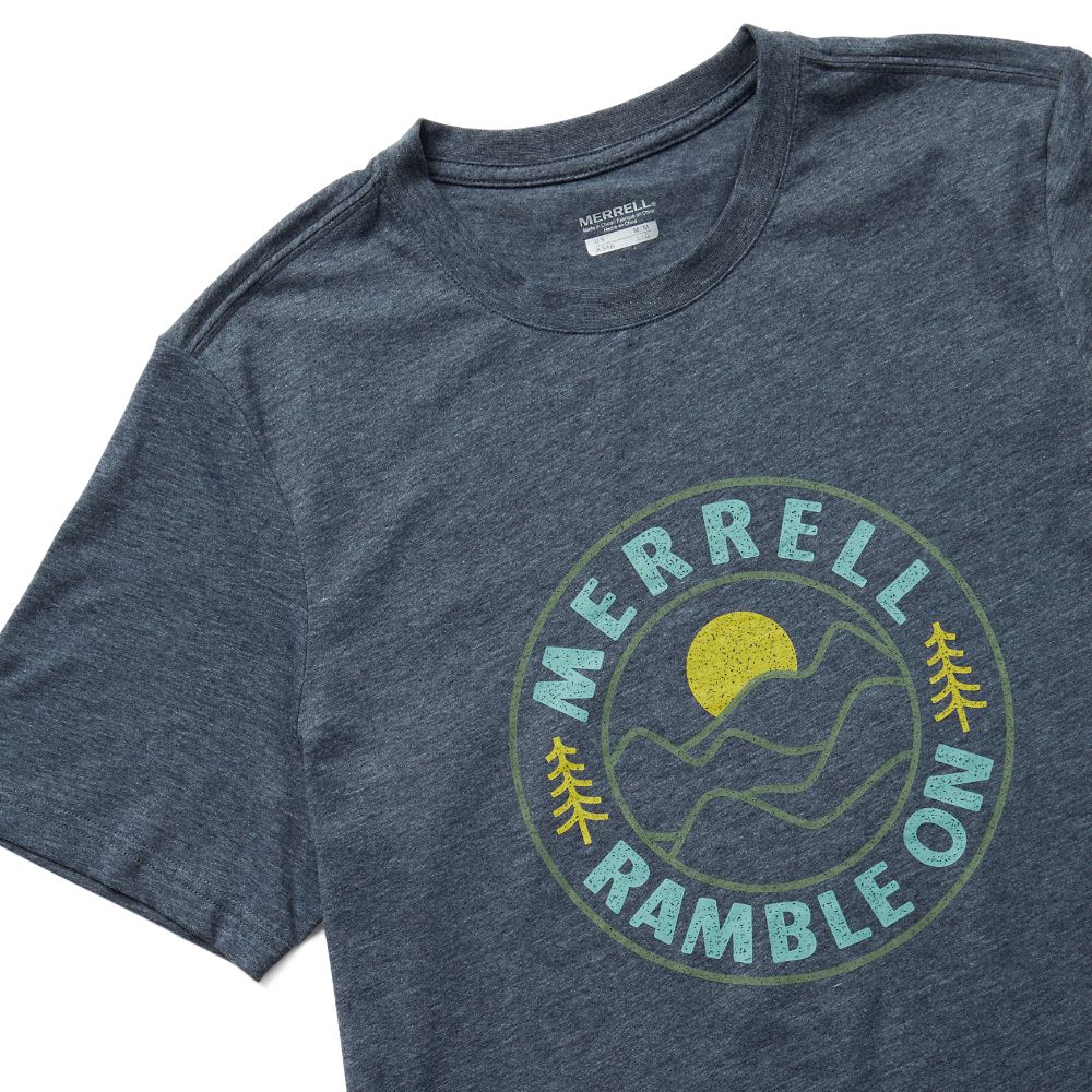 Merrell Ramble On T-Shirts Férfi Sötétkék | ME0094-HU