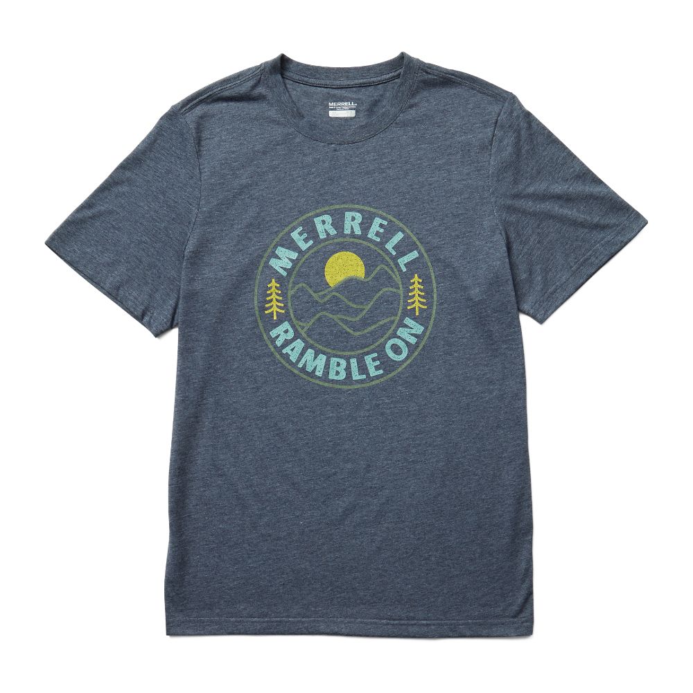 Merrell Ramble On T-Shirts Férfi Sötétkék | ME0094-HU